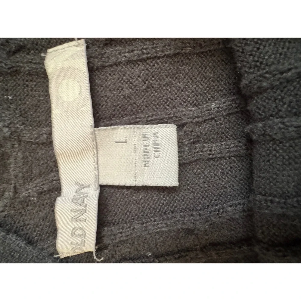 Y2K Old‎ Navy Womens Black Cable Knit Halter Sweater Tank Sleeveless Large VTG